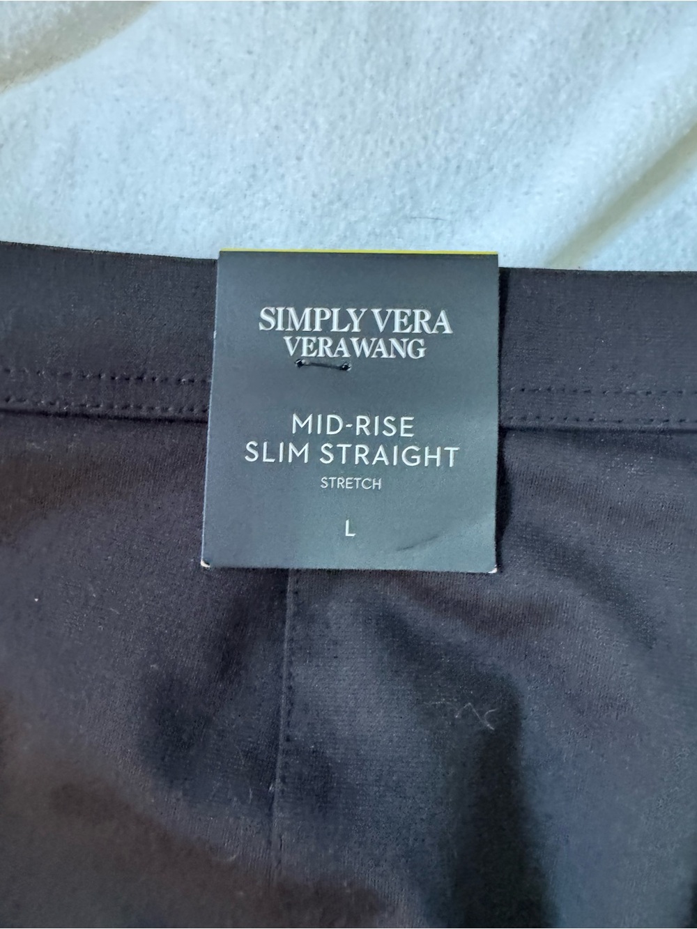 Simply Vera Vera Wang Black Ponte Pants Mid Rise Slim Straight Stretch L NWT - Picture 8 of 8
